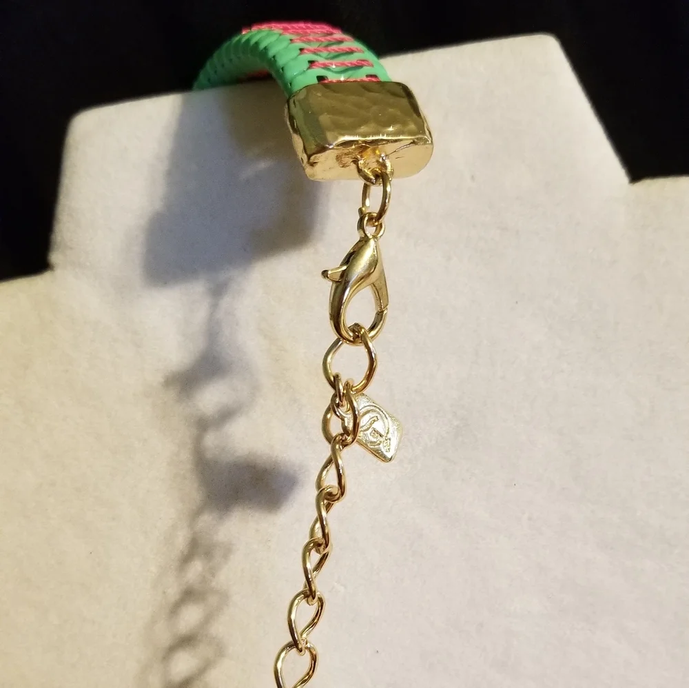 Painted Metal Chain Collar Necklace - Picture 3 of 5